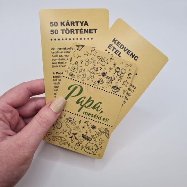 születésnapi ajándék férfiaknak | beszélgetésindító kártyák | a családi történetek játéka, Papa, meséld el!