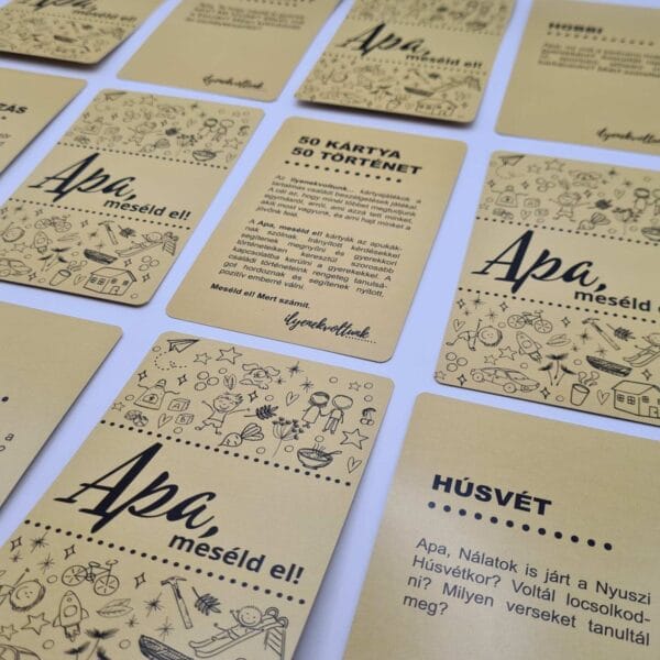 ilyenekvoltunk | ilyenek voltunk kártyajáték | beszélgetésindító kártyák | a családi történetek játéka, Apa, meséld el!
